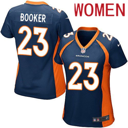 Women Denver Broncos #23 Devontae Booker Nike Navy Game NFL Jersey
